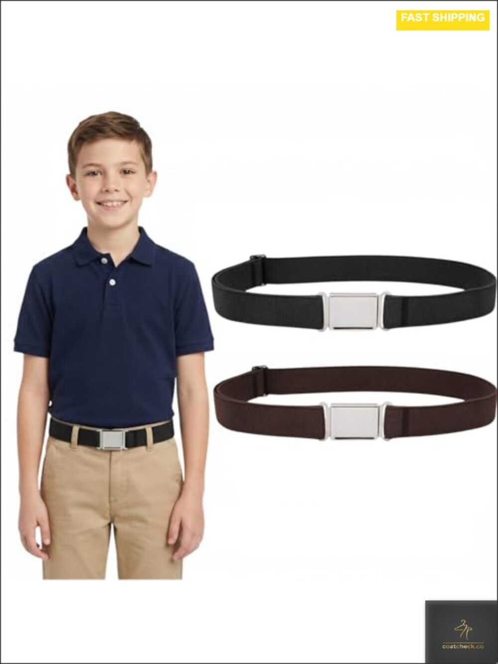 Adjustable Magnetic Belt for Kids Elastic Easy Buckle Back to School
